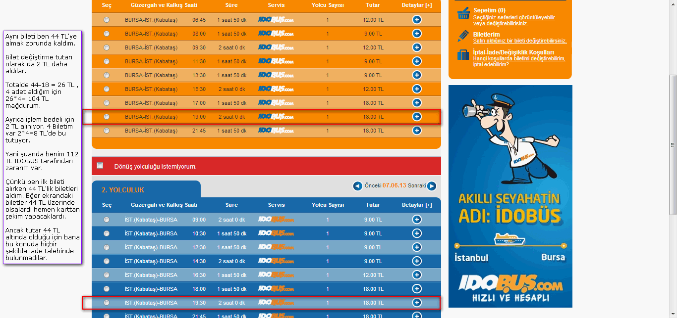 İDOBUS Mağduriyeti